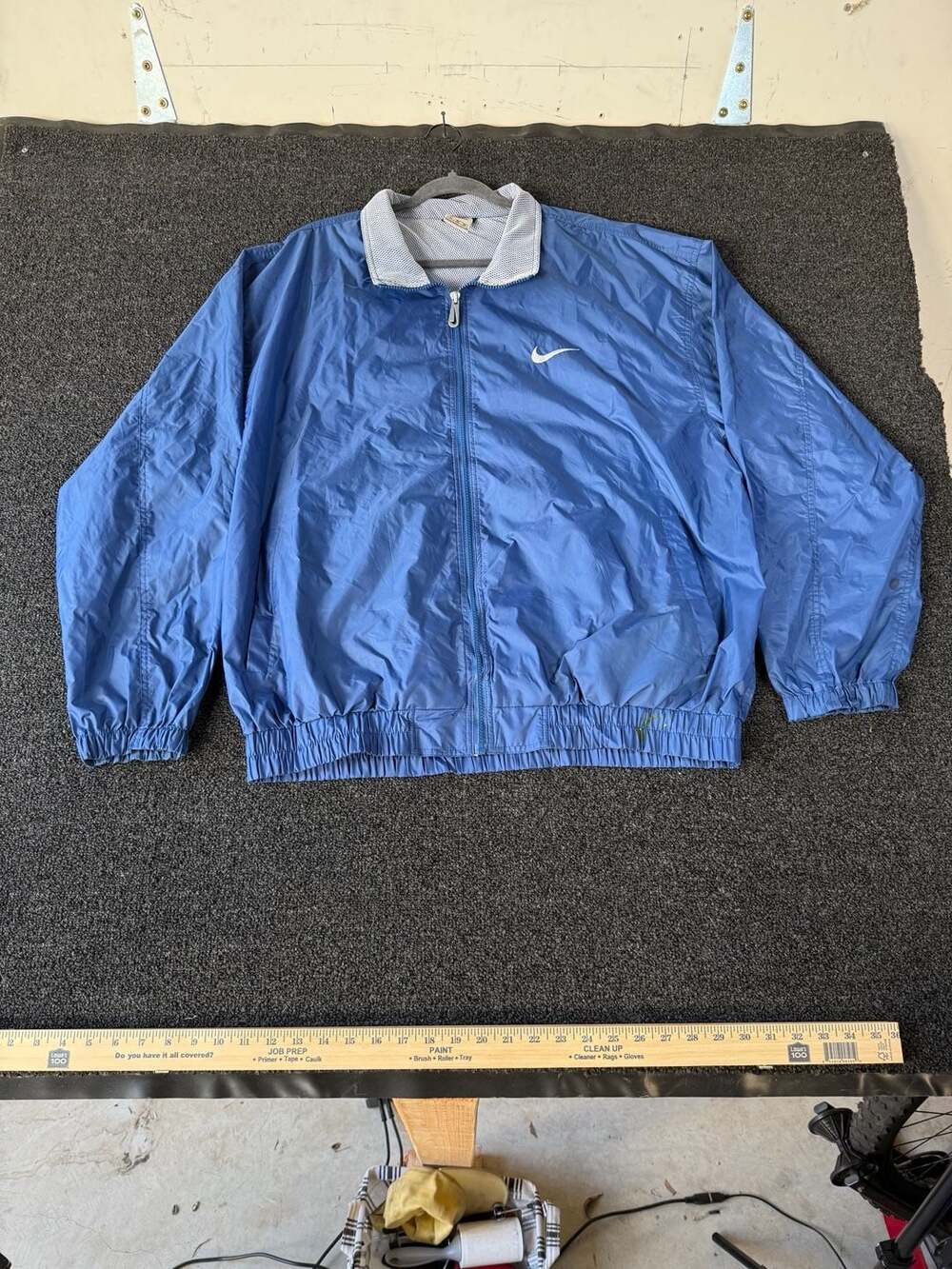 Vintage Nike Full Zip Mesh Lined Windbreaker Jacket Blue Size XL